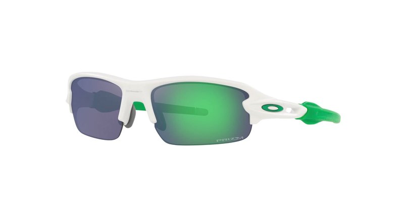 Oakley Youth OJ9008 Flak XXS Square Sunglasses, Matte White/Prizm Jade, 58 mm