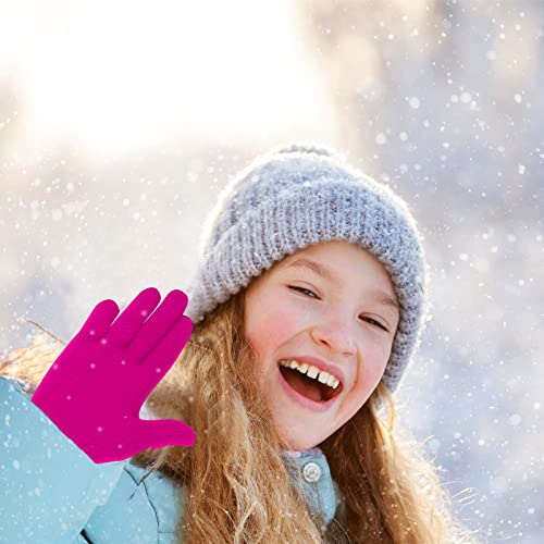 6 Pairs Kids' Winter Gloves - Stretchy Warm Knit Gloves - Color 10