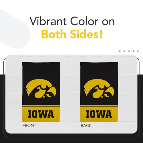 Victory Corps NCAA Licensed Iowa Hawkeyes Garden Flag - Black 12 x 18 inches