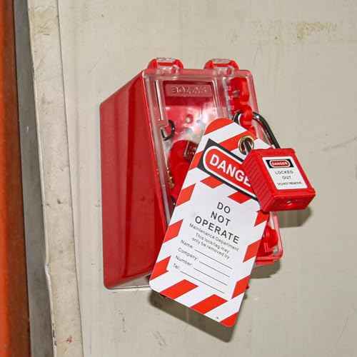Lockout Tagout Lock Box Group Padlock Box Wall-Mounted Locks Lock Out Tag Out Station 8 Locking Positions &1 Key Slot