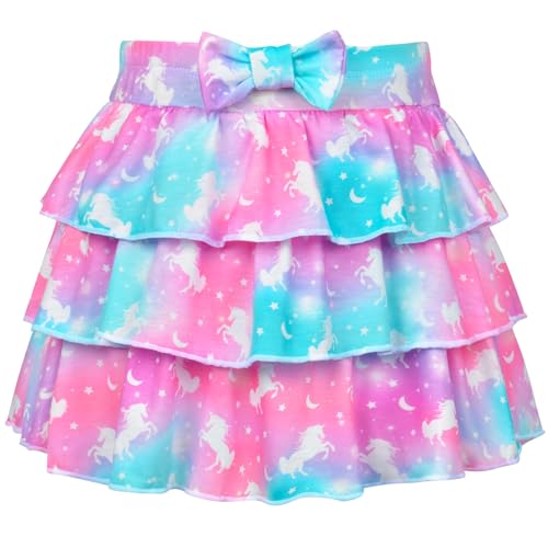 Kids Skirts for Girls 4-5T Unicorn Blue & Purple Ruffle Scooter Skirts