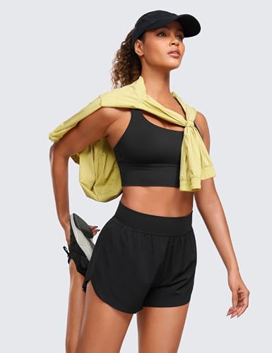 High Waisted Running Shorts for Women - 3" Split, Quick Dry