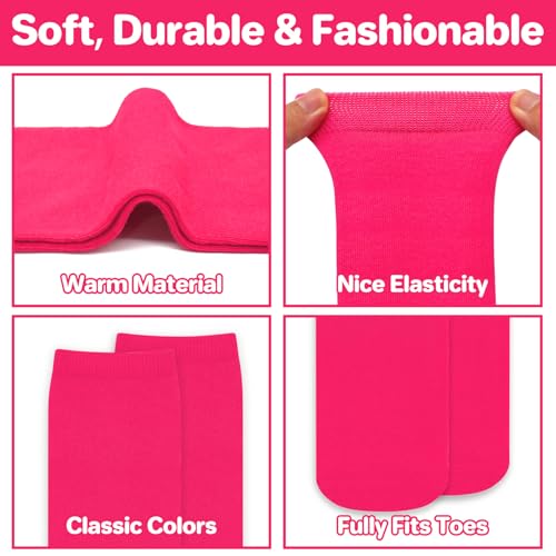 Toddler Soccer Socks - Youth Football & Baseball Socks, 2 Pack Hot Pink, 3-6 Years
