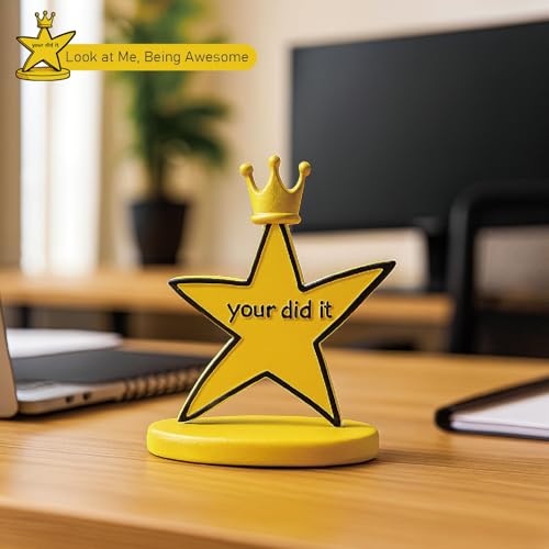 Funny Crowned Star Trophy - Meme-Inspired Award for Gags