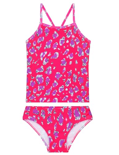 Girls 2 Piece Bathing Suit with Briefs - UPF 50+ Sun Protection, 3-4T Rose Purple