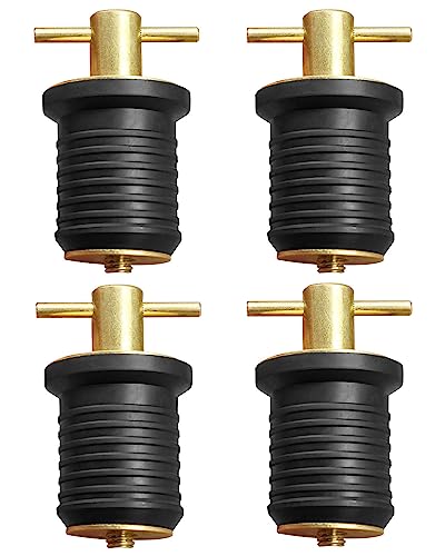 WMJNH Brass T-Handle Drain Plug for 1 Inch Diameter Drains - Easy Locking