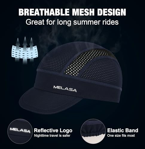 MELASA Breathable Cycling Cap - Lightweight Reversible Bike Helmet Liner