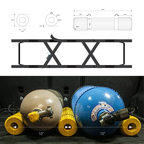 urbanhouse 2-Tank Scuba Diving Cylinder Tank Rack with Carrying Handle