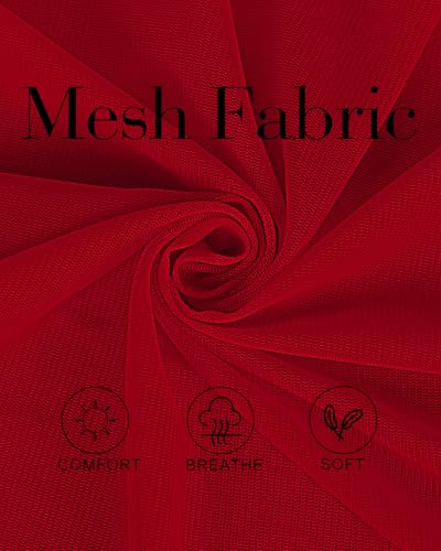 CHICGAL Red Women's Mesh Beach Sarong Wrap - Sheer Bikini Coverup, Casual Swimwear