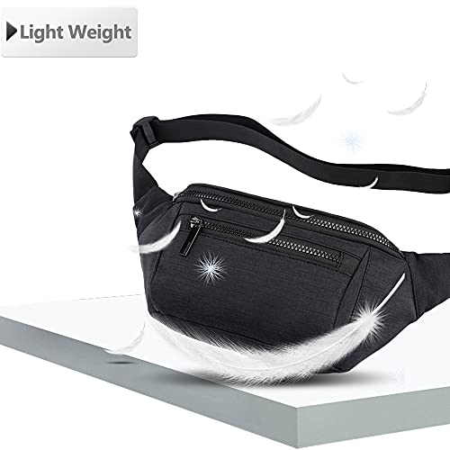 Fanny Pack for Men & Women - Adjustable Lightweight Hip Pack - Black