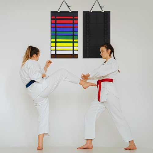 Karate Belt Display Rack - Holds 12 Martial Arts Belts