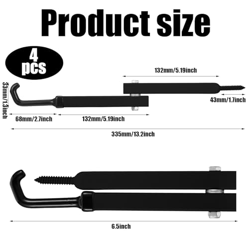 Maxcheck 13 Inch Black Tree Stand Bow Hanger Pack of 4