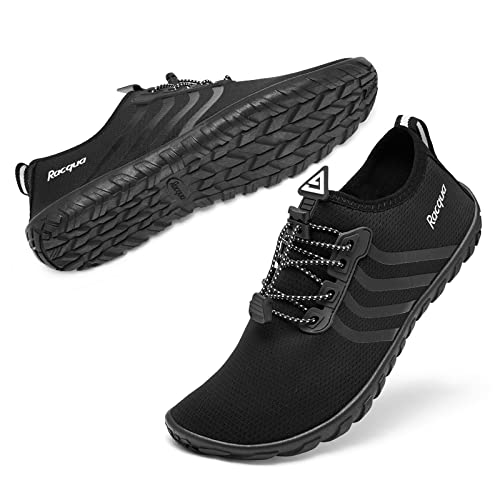Racqua Water Shoes Men & Women Quick Dry Breathable Pool Beach Swim Footwear - Size 12 Women / 11 Men, Black HD135