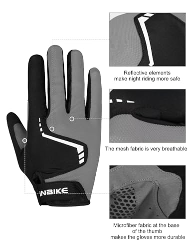 Padded Touchscreen Cycling Gloves - Gray, X-Large