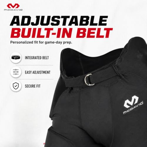 Integrated 7-Pad Football Pants for Men - Adjustable Fit