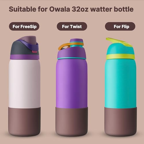 Silicone Water Bottle Boot for Owala 32 oz - Reddish Brown