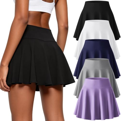 CE' CERDR 3/5 Pack Womens Skorts Pleated Golf Tennis Skirts with