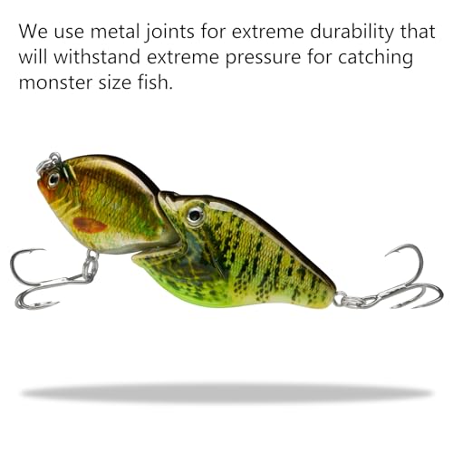 Single-Jointed Swimbait 3.5" Slow Sinking Fishing Lure - Pumpkinseed/Golden Shiner