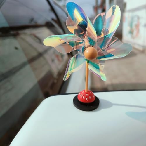 Reflective Bird Deterrent Pinwheels for Car Mirrors - 2 Pieces
