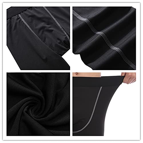 Boys Compression Pants - Thermal Athletic Leggings for Kids - Black