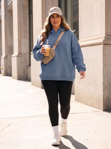 OLRIK Women Plus Size Fleece Lined Hoodie Sweatshirt, Oversized Winter