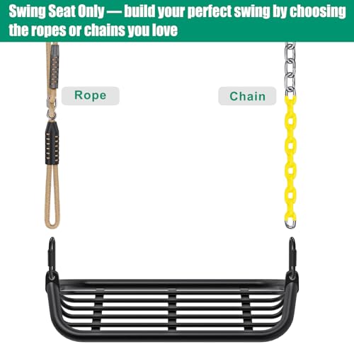 SELEWARE 17 Inch Metal Swing Seat Replacement with Carabiners
