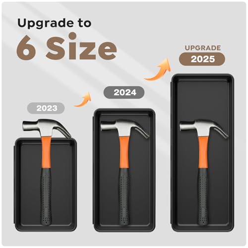 ¡¼Upgraded to 6 Size¡½A-LUGEI Tool Box Organizer,¡¼Fits 100+ Tools¡½ Black Garage Organization and Storage Tray Divider Set, Desk Drawer Organizer, Toolbox for Tool Chest Cart WorkBench Small Parts Widget