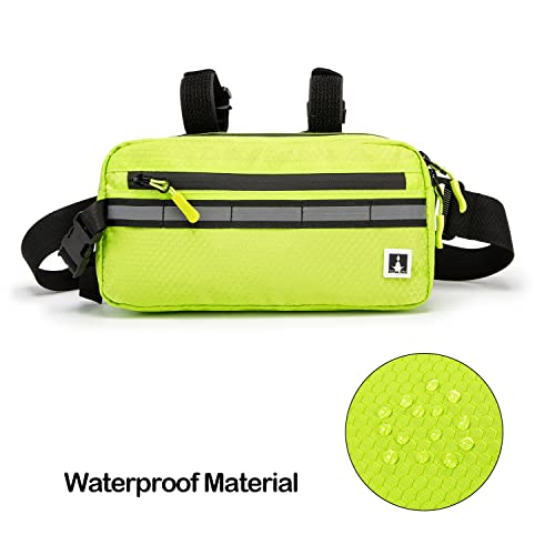 Waterproof Bike Handlebar Bag with Reflective Strips - Neo Green