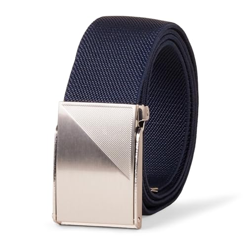 Men's Stretch Web Golf Belt with Tactical Plaque Buckle - Navy, XXX-Large