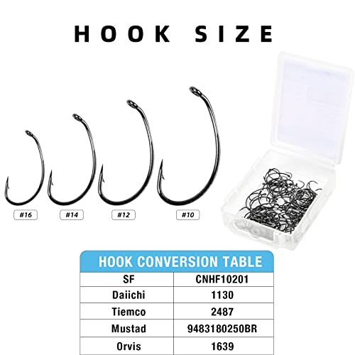 Ultra Sharp Fly Tying Hooks - Size #16, 100 Pcs - CNHF-16