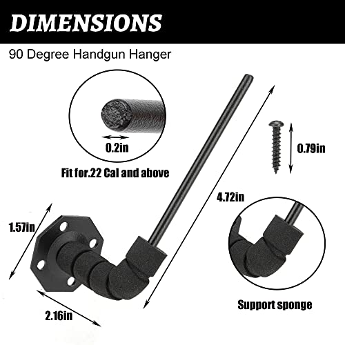 90 Degree Handgun Hanger - Pistol Storage Organizer 1 Pack