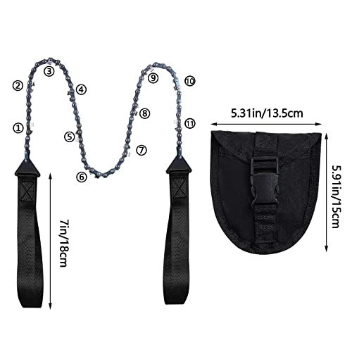 Pocket Chainsaw with Paracord Handle - 24 Inch, 11 Teeth - Black