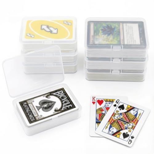 neotidy Playing Card Storage Box Set of 6, Clear Plastic Cases with