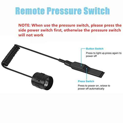 BESTSUN Tactical Flashlights Rechargeable 3000 High Lumen Super Bright LED Flashlight 5 Modes Weapon Light with Picatinny Offset Mount and Pressure Switch, USB Cable Included