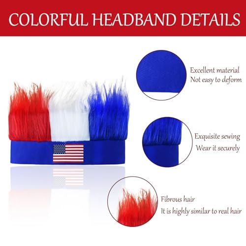 Patriotic Red White Blue Headband Set - 2 Pcs Classic