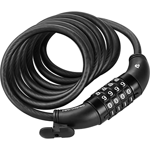 Cable Bike Lock - 12mm Integrated Combo Lock, Matte Black