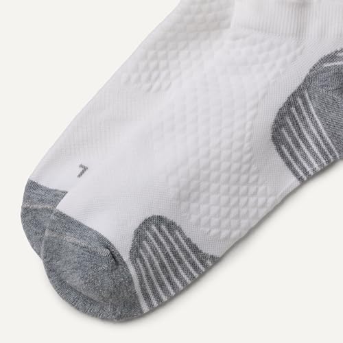 Cushioned Women's Low Cut Running Socks with Arch Support - White (8-12)