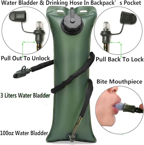 ATBP Black 3L Tactical Water Hydration Pack Military Backpack for Running Cycling Hiking