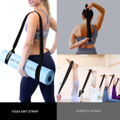 Yoga Mat Sling - Easy-Cinch Carrying Strap - Black