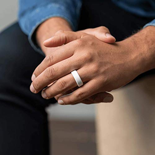 Bevel Classic Silicone Wedding Ring – Hypoallergenic & Comfortable – 8mm Wide