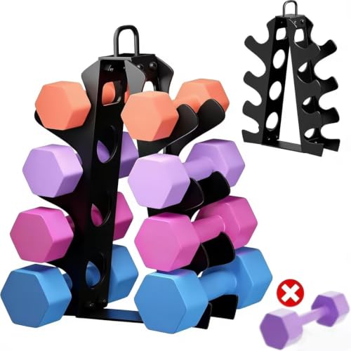 4-Tier Dumbbell Rack - Compact A-Frame Weight Stand for Home Gym