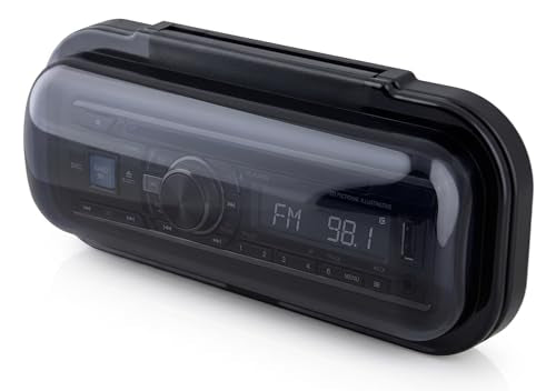 Pyle Marine Waterproof Radio Cover with Flip-Up Door - Heavy Duty Boat Stereo Protector