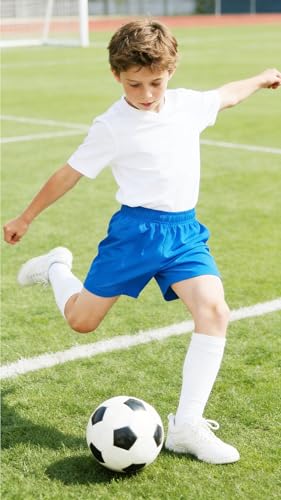 Boys Girls Athletic Shorts - Solid Summer Soccer Shorts, 3-9 Years