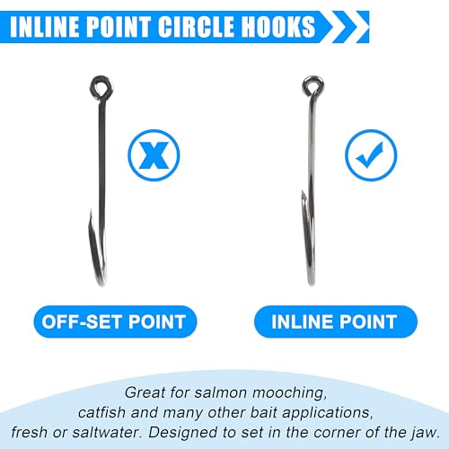 Circle Hooks for Saltwater Fishing - 50pcs 3/0 High Carbon Steel