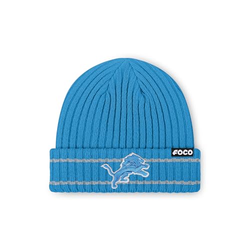 Detroit Lions NFL Team Logo Ribbed Beanie - One Size