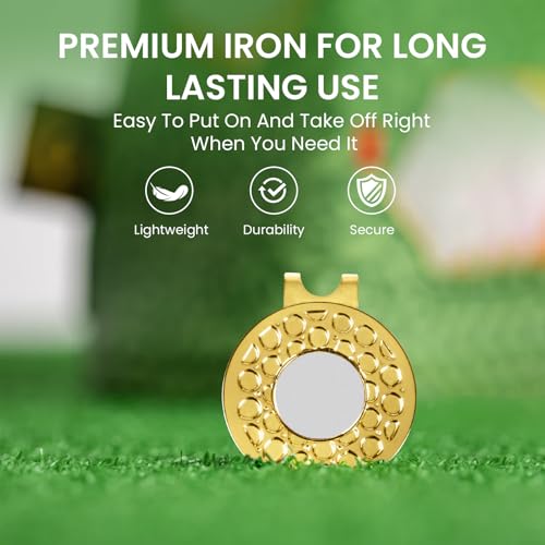 Golf Ball Marker with Gold Magnetic Hat Clip - Wine Variation