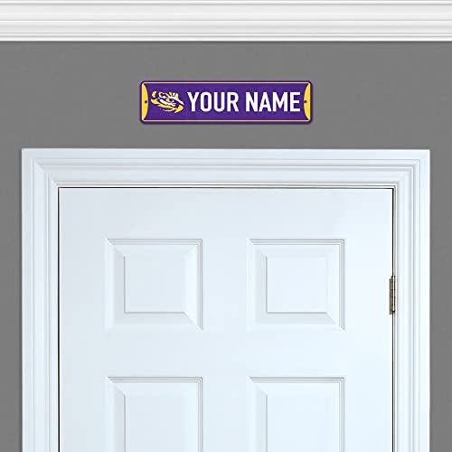 Personalized Metal Street Sign - LSU Tigers - 4" x 15"