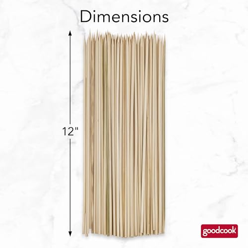 12-Inch Bamboo Skewers - 100 Count for Grilling & Crafts