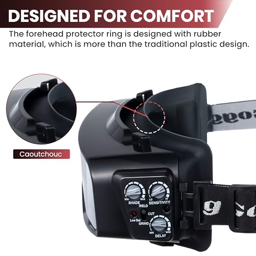 Meonum Auto Darkening Welding Goggles, Wide Rang Shade 4/5-9/9-13, Welding Glasses with Welder Mask and 10 Replacement Lenses, Adjustable Sensitivity work for TIG MIG ARC Plasma Cutting