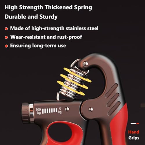 Adjustable Grip Strength Trainer - 11-220 lbs - Gray